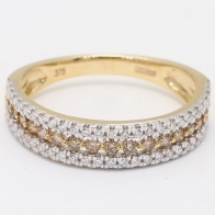 Leah champagne diamond triple accent ring