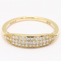 Hex white diamond stackable ring