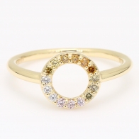 Flight rainbow diamond circle ring