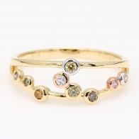 Confetti rainbow diamond ring