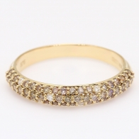 Storeria champagne and white pave diamond ring