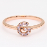 G Love Letter fancy purple diamond ring