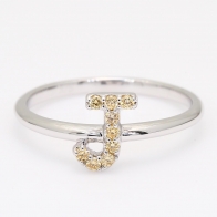 J Love Letter fancy apricot diamond ring