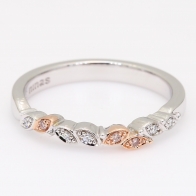 Aveline Argyle light pink champagne and white diamond band ring