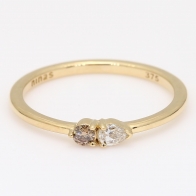 Calerry champagne and white diamond pear-cut stackable ring
