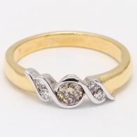 Arabella champagne diamond scroll dress ring