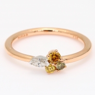 Strelitzia marquise-cut white and coloured diamond cluster ring