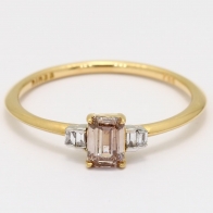 Millie emerald-cut champagne and white diamond ring
