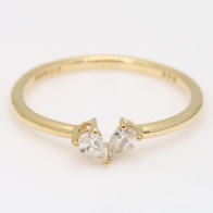 Petaline pear-cut white diamond heart ring