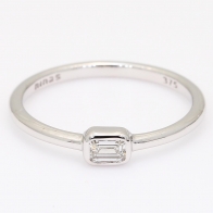 Emerald Armada emerald cut white diamond stackable ring