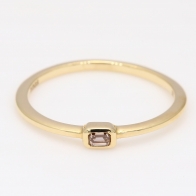 Emerald Armada emerald-cut champagne diamond stackable ring
