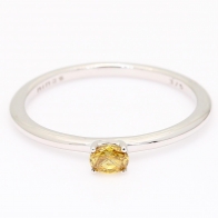 Ellipse oval-cut yellow diamond stackable ring