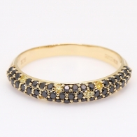 Taipan black and yellow pave diamond band ring