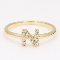 N Love Letter white diamond ring