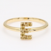 E Love Letter fancy orange diamond ring
