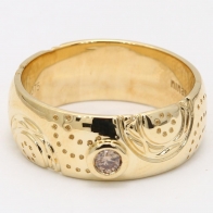Oasis champagne diamond etched ring