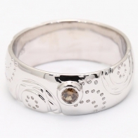 Oasis champagne diamond etched ring