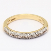 Ombre Champagne and White Diamond Stackable Ring