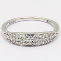 Hex white diamond stackable ring