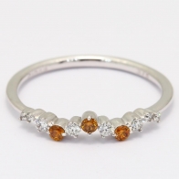 Astra orange and white diamond stackable ring
