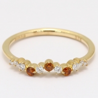 Astra orange and white diamond stackable ring