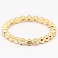 Strand champagne and white diamond stackable ring