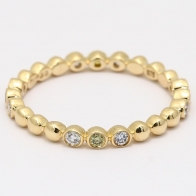 Strand coloured and white diamond stackable ring