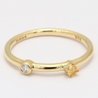 Orion yellow and white diamond stackable ring