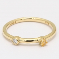 Orion yellow and white diamond stackable ring
