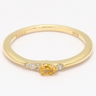 Meteora pear-cut yellow and white diamond stackable ring