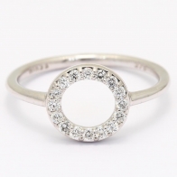 Flight white diamond circle ring