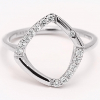Pride white diamond geometric ring