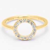 Flight white diamond circle ring