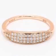 Hex white diamond stackable ring