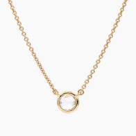 Adelina round rose cut white diamond bezel set necklace