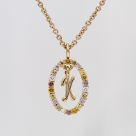 Autograph K rainbow coloured diamond Signature necklace