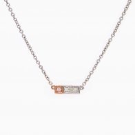 Manila Argyle pink and white diamond bar necklace