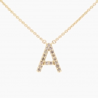 Love Letter A champagne diamond necklace