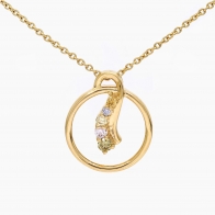 Tidal rainbow diamond necklace