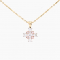 North Cross white and Argyle light pink champagne diamond cross pendant