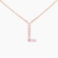 Love Letter L fancy purple diamond necklace
