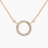 Flight white diamond circle necklace