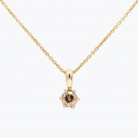 Sparkling solitaire 0.40 ct champagne diamond necklace