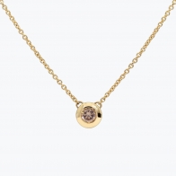 Lumiere 0.20 carat bezel-set champagne diamond necklace