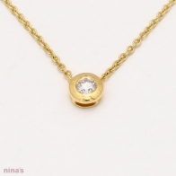 0.10 Carat Bezel Set White Diamond Lumiere Necklace