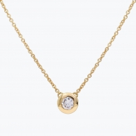 0.20 Carat bezel set white diamond lumiere necklace