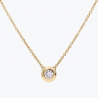 0.18 Carat Bezel Set White Diamond Lumiere Necklace