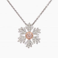 Idina Argyle pink diamond snowflake pendant