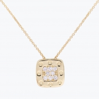 Percival white diamond rounded square necklace