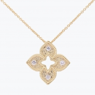 Bunchberry white diamond floral necklace